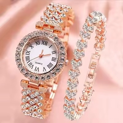 New Fashion Watch Diamond Round dial Women's Watch Stainless steel Watch Gift For Women -Women Watch
