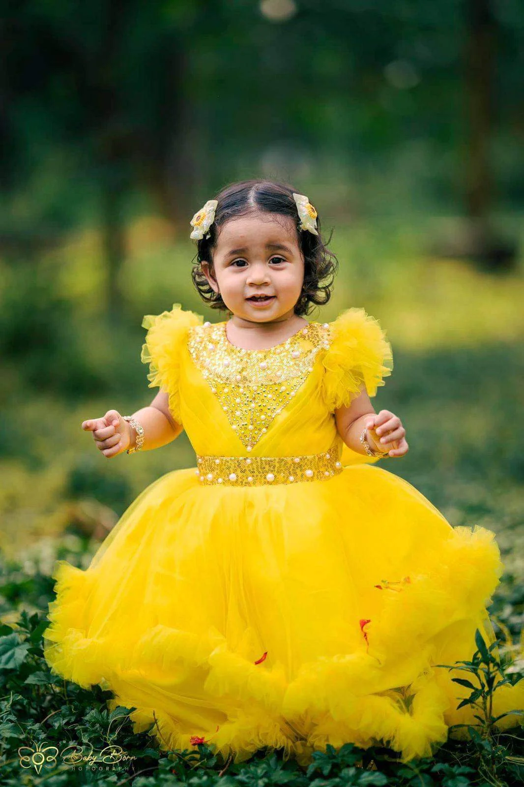 Baby Party Dress With Pearl Work For Kids – AC Net Fabric - Copy